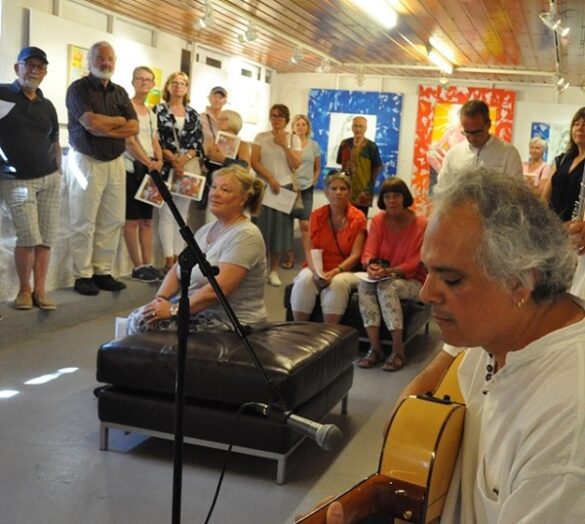 Musical performance during Olaf Karlsen's birthday celebration.